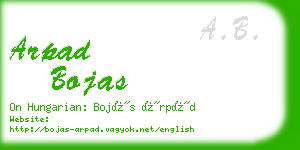 arpad bojas business card